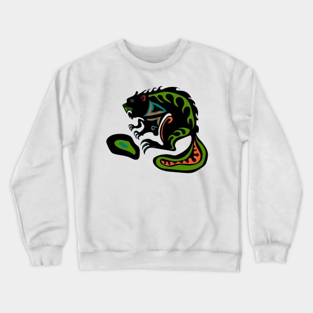 Beaver Amik Wisdom Indigenous Ojibwe Seven Teachings WAWEZHI CANADA Crewneck Sweatshirt by WAWEZHI